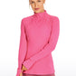 Brushed Quarter-Zip Long Sleeve with Thumb Holes