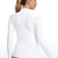 Brushed Quarter-Zip Long Sleeve with Thumb Holes