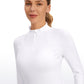 Brushed Quarter-Zip Long Sleeve with Thumb Holes