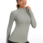 Brushed Quarter-Zip Long Sleeve with Thumb Holes