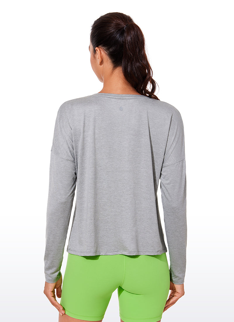 UPF 50+ Lightweight Heather Cropped Long Sleeves