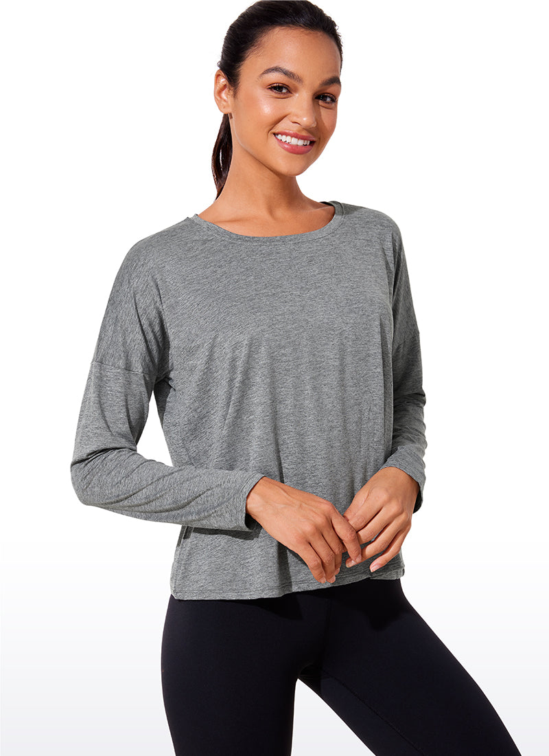 UPF 50+ Lightweight Heather Cropped Long Sleeves