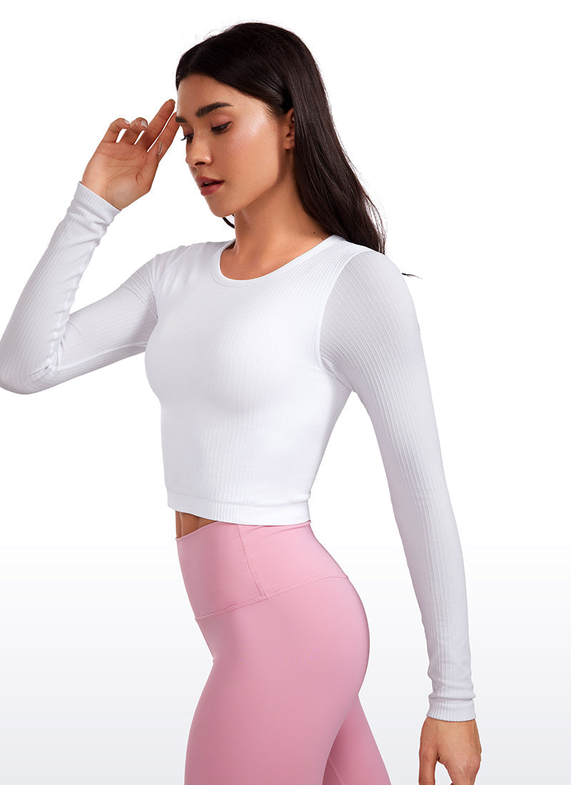 Seamless Ribbed Double Lined Cropped Long sleeves