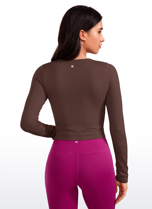 Seamless Ribbed Double Lined Cropped Long sleeves