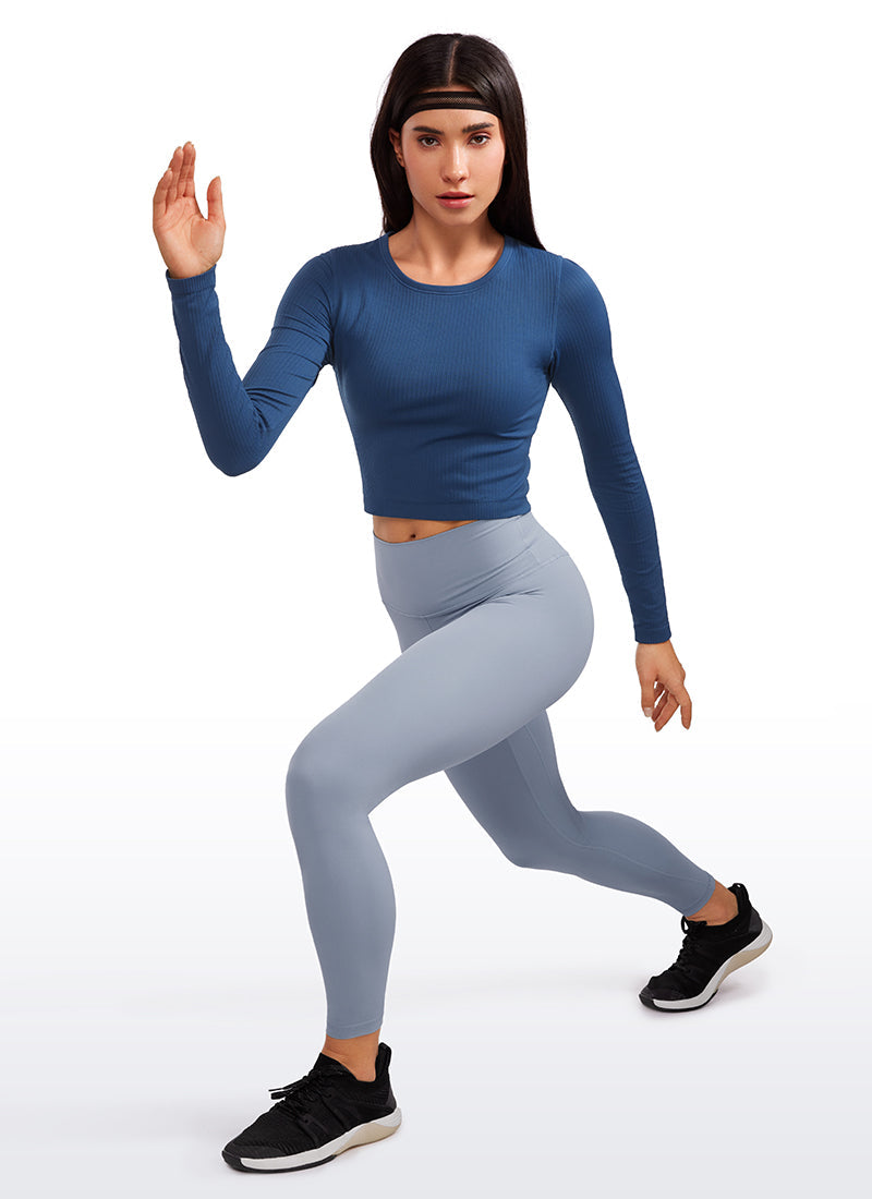 Seamless Ribbed Double Lined Cropped Long sleeves