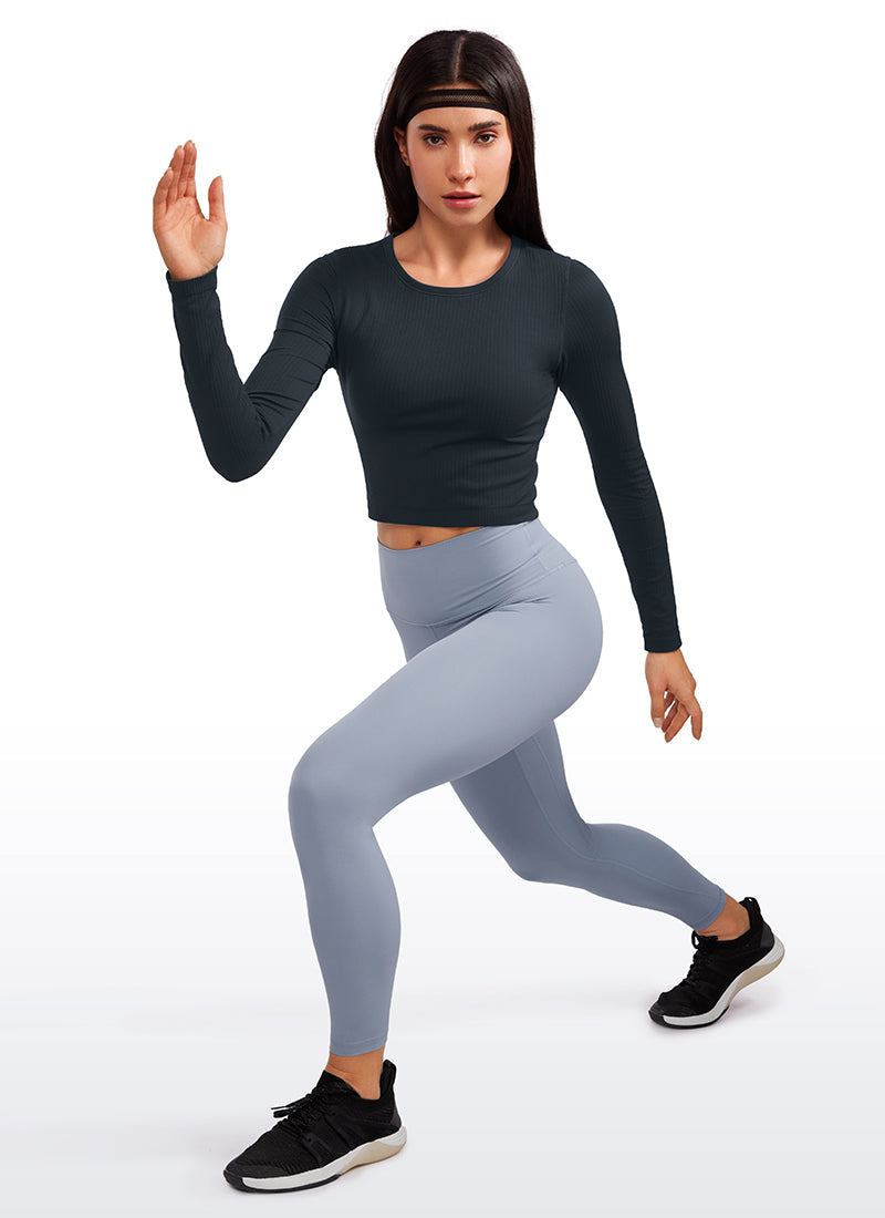 Seamless Ribbed Double Lined Cropped Long sleeves