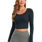 Butterluxe Cropped Long Sleeve Scoop Neck