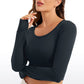 Butterluxe Cropped Long Sleeve Scoop Neck