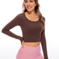 Butterluxe Cropped Long Sleeve Scoop Neck