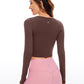 Butterluxe Cropped Long Sleeve Scoop Neck