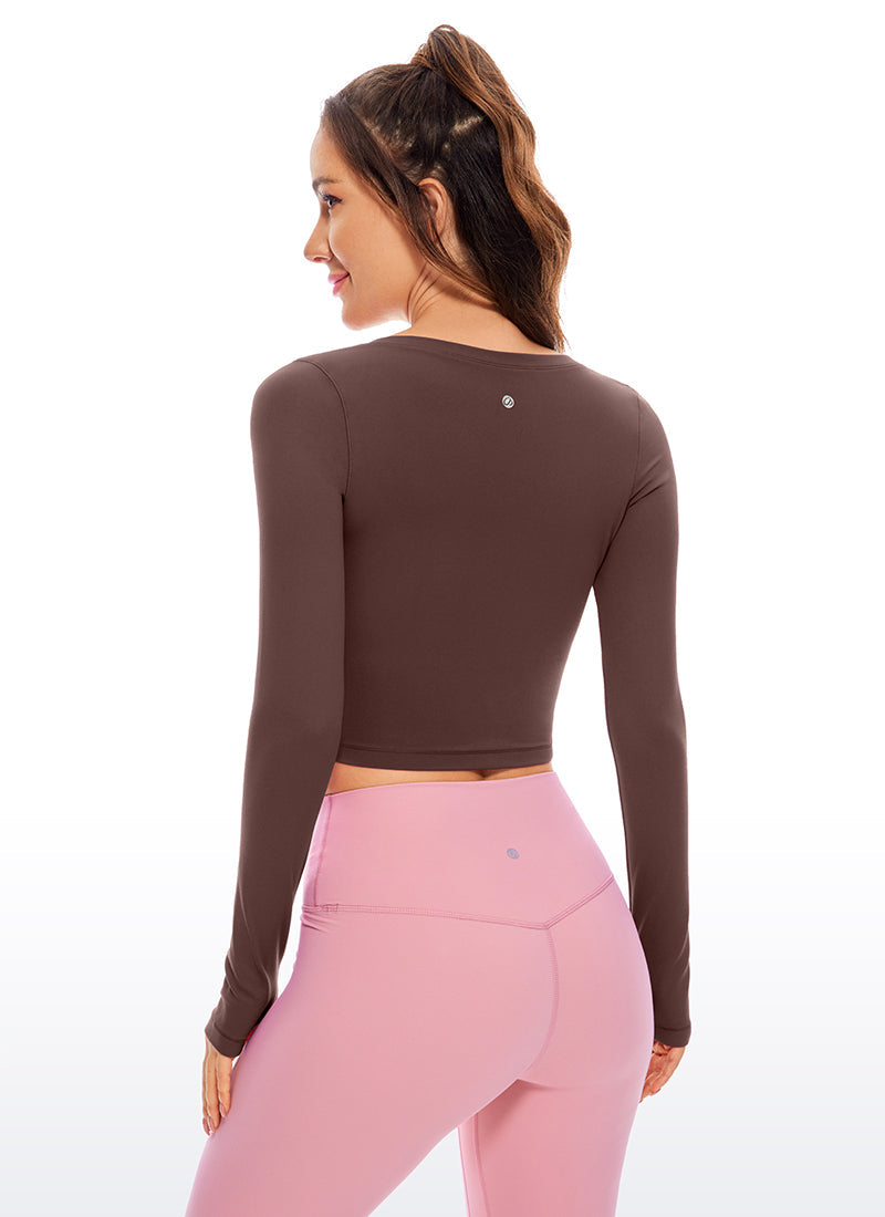 Butterluxe Cropped Long Sleeve Scoop Neck