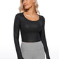 Butterluxe Cropped Long Sleeve Scoop Neck