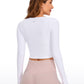 Butterluxe Cropped Long Sleeve Scoop Neck