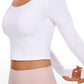 Butterluxe Cropped Long Sleeve Scoop Neck