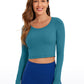 Butterluxe Cropped Long Sleeve Scoop Neck