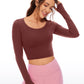 Butterluxe Cropped Long Sleeve Scoop Neck