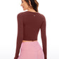 Butterluxe Cropped Long Sleeve Scoop Neck