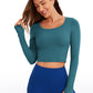 Butterluxe Cropped Long Sleeve Scoop Neck