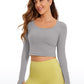 Butterluxe Cropped Long Sleeve Scoop Neck