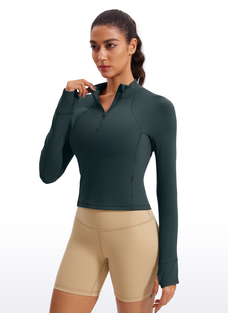 Butterluxe Half-Zip Long Sleeve Cropped