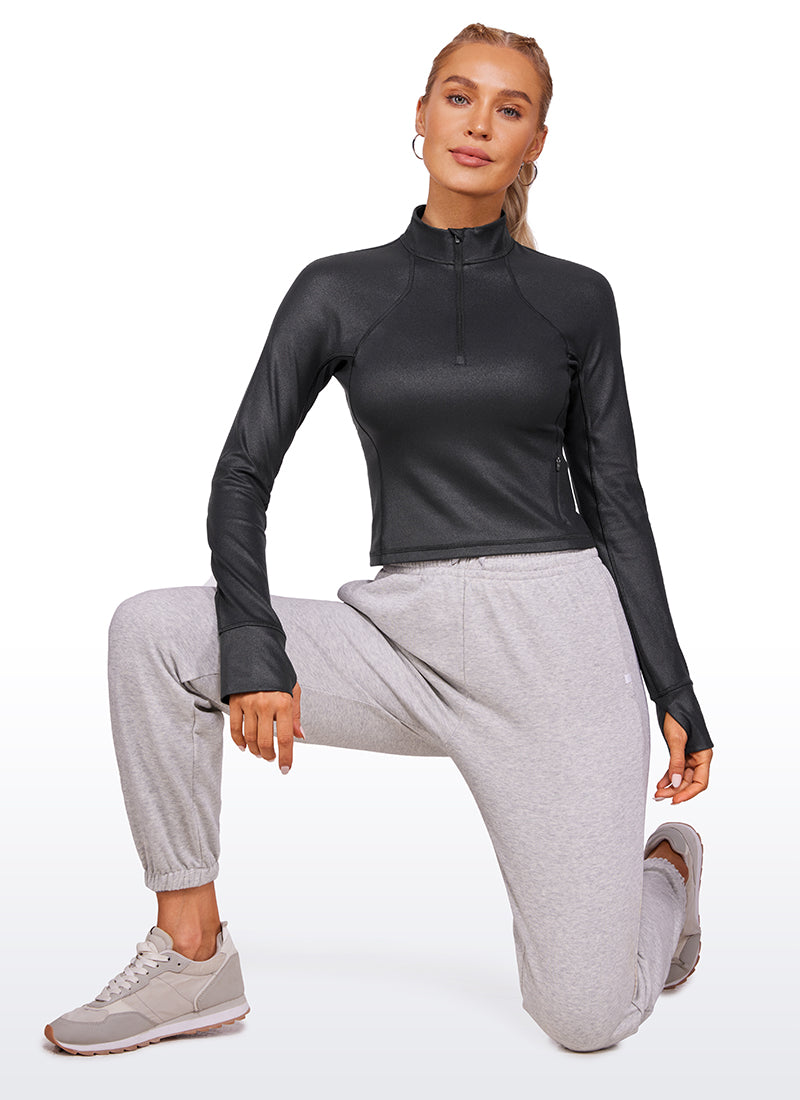 Butterluxe Half-Zip Long Sleeve Cropped