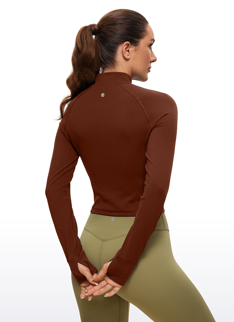 Butterluxe Half-Zip Long Sleeve Cropped