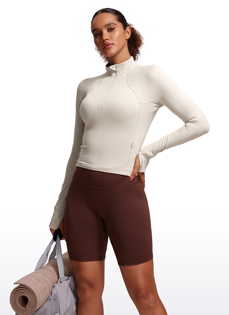 Butterluxe Half-Zip Long Sleeve Cropped