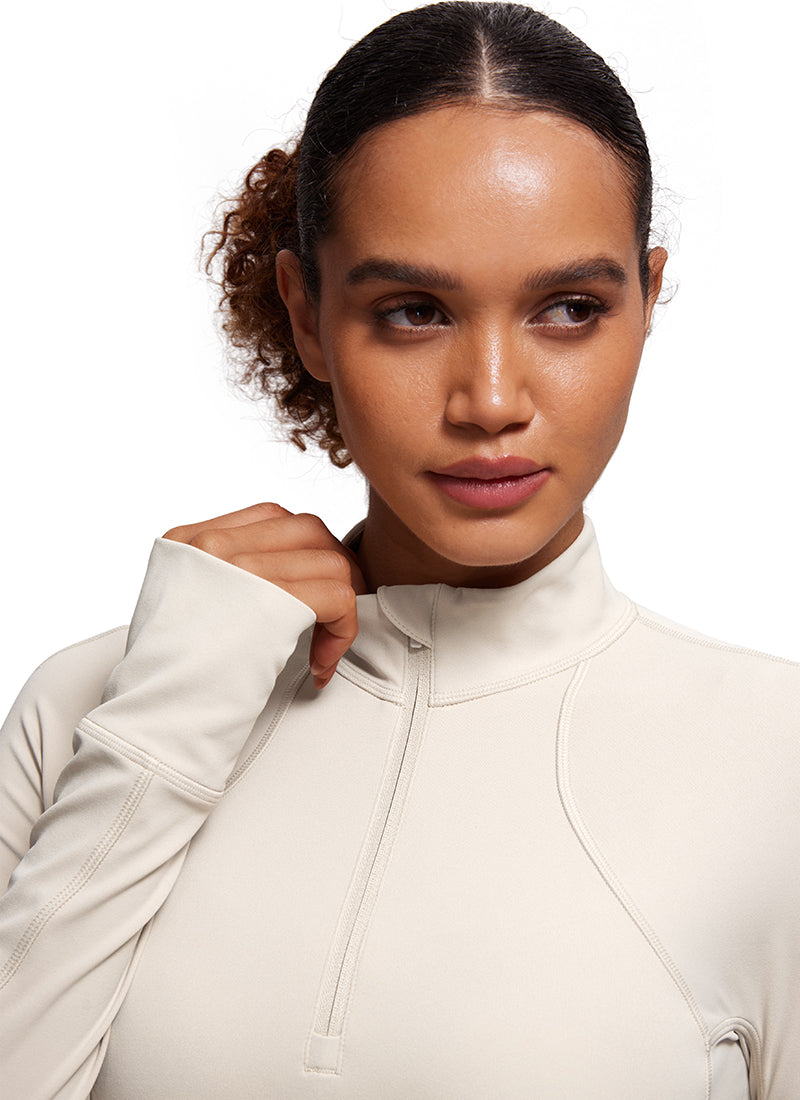 Butterluxe Half-Zip Long Sleeve Cropped