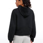 Fleece Lined Half Zip Hoodies with Thumb Holes