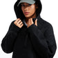 Fleece Lined Half Zip Hoodies with Thumb Holes