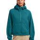 Fleece Lined Half Zip Hoodies with Thumb Holes