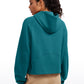 Fleece Lined Half Zip Hoodies with Thumb Holes