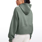 Fleece Lined Half Zip Hoodies with Thumb Holes