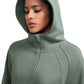 Fleece Lined Half Zip Hoodies with Thumb Holes