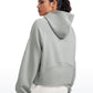 Fleece Lined Half Zip Hoodies with Thumb Holes