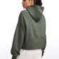 Fleece Lined Half Zip Hoodies with Thumb Holes