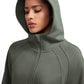 Fleece Lined Half Zip Hoodies with Thumb Holes