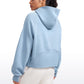 Fleece Lined Half Zip Hoodies with Thumb Holes