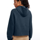 Fleece Lined Half Zip Hoodies with Thumb Holes