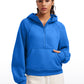 Fleece Lined Half Zip Hoodies with Thumb Holes