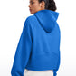 Fleece Lined Half Zip Hoodies with Thumb Holes