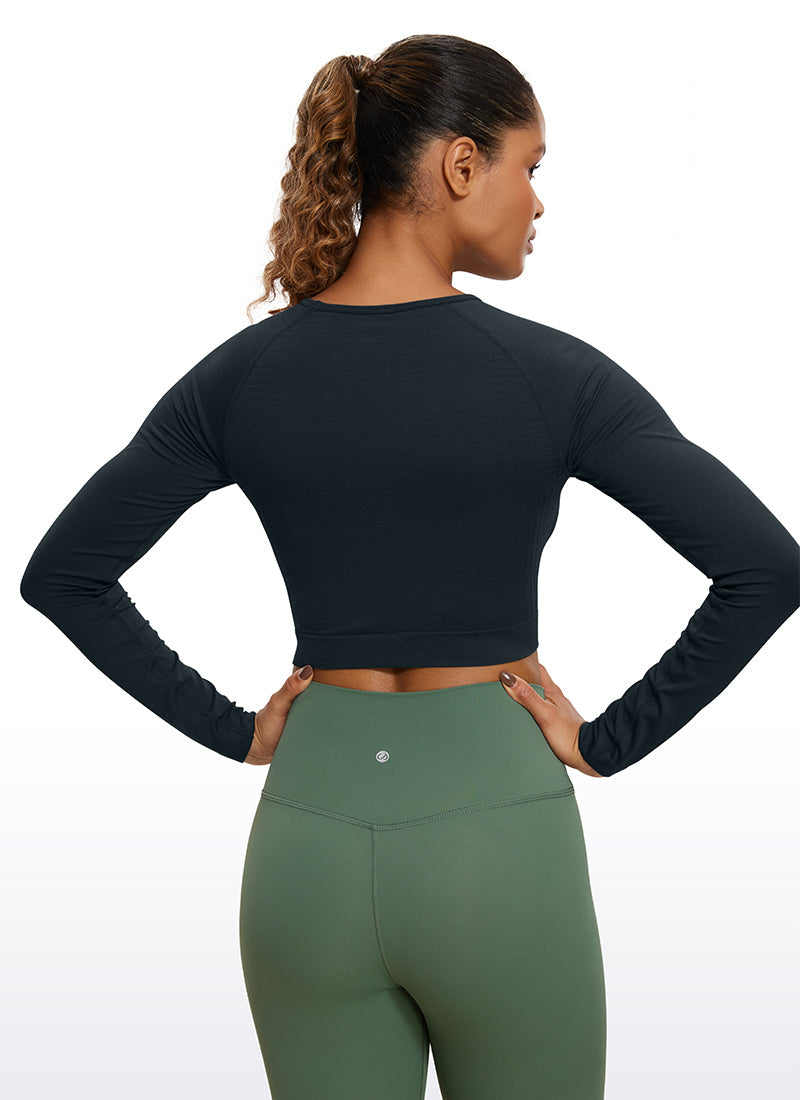 Seamless Cropped Long Sleeve Slim Fit