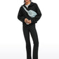 Fleece Lined Half Zip Hoodies Funnel Neck with Thumb Holes