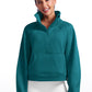 Fleece Lined Half Zip Hoodies Funnel Neck with Thumb Holes