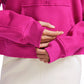 Fleece Lined Half Zip Hoodies Funnel Neck with Thumb Holes