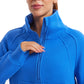 Fleece Lined Half Zip Hoodies Funnel Neck with Thumb Holes