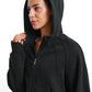 Fleece Lined Full Zip Hoodies with Thumb Holes