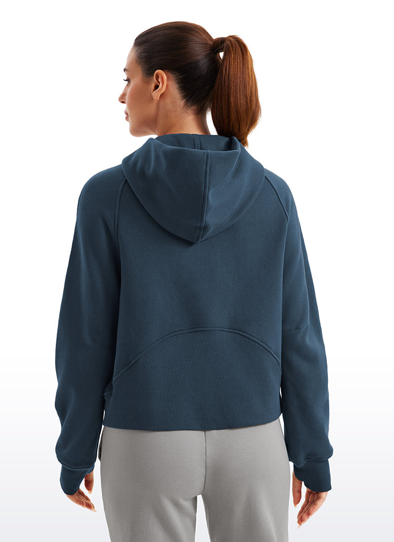 Fleece Lined Full Zip Hoodies with Thumb Holes