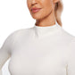 Butterluxe Mock Turtleneck Cropped Long Sleeves