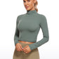 Butterluxe Mock Turtleneck Cropped Long Sleeves